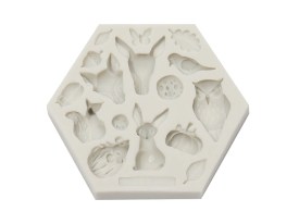 Molde silicona 16 figuras animales de la selva